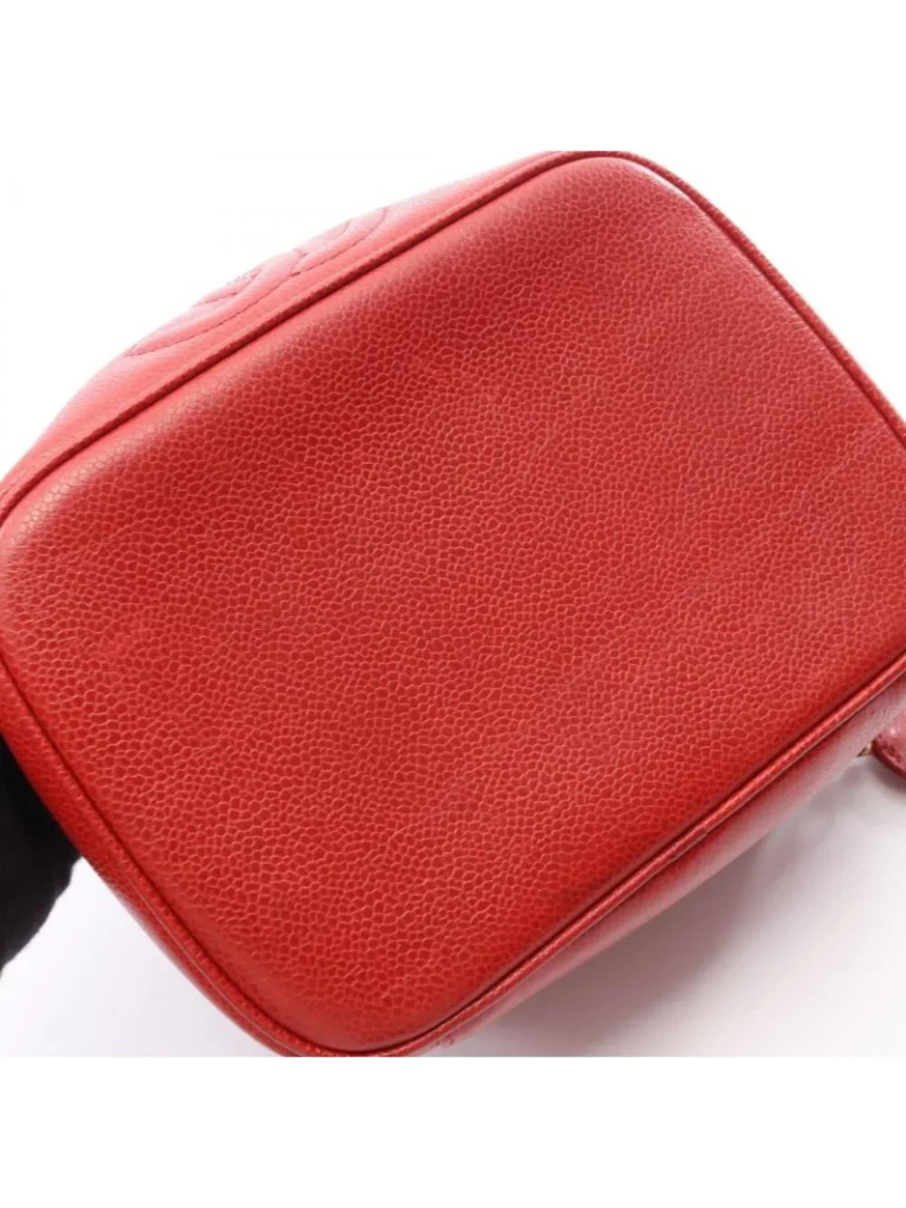 Chanel Handbag CC Logo Red Caviar Leather CC